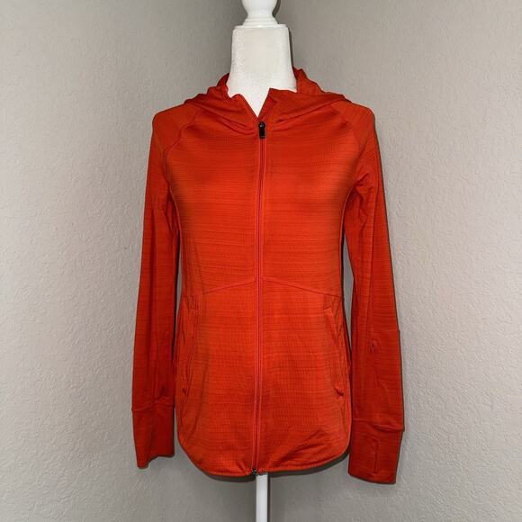 Athleta Pacifica Baja Jacket On Fire Orange Full Zip Hoodie Size XS Activewear - Picture 1 of 7